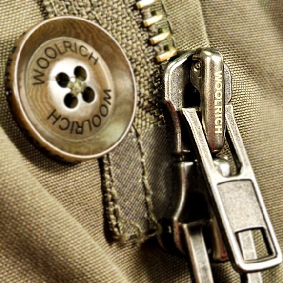 Woolrich Field Military Jacket Mens Sz M Green Buttons Long Sleeve Cargo Pockets - Picture 13 of 16